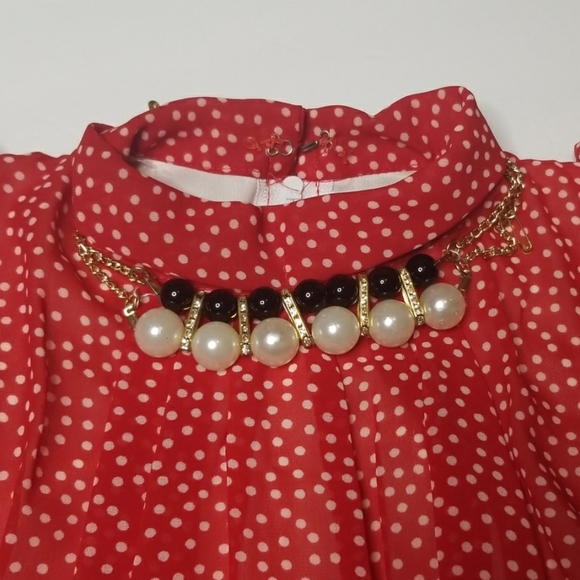 Red Polka Dot Skirt Set Dress Size 6/7 - Picture 4 of 7